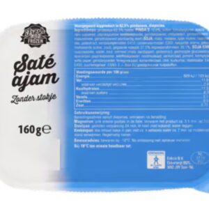 Fresh&Frozen saté ajam zonder stokje bakje 160gr